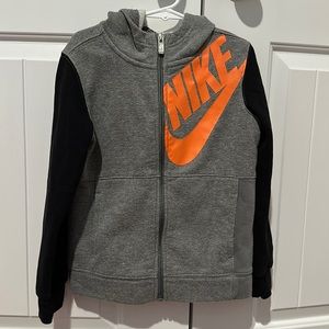 Boys Nike Zip up Hoodie Gray/Orange/Black